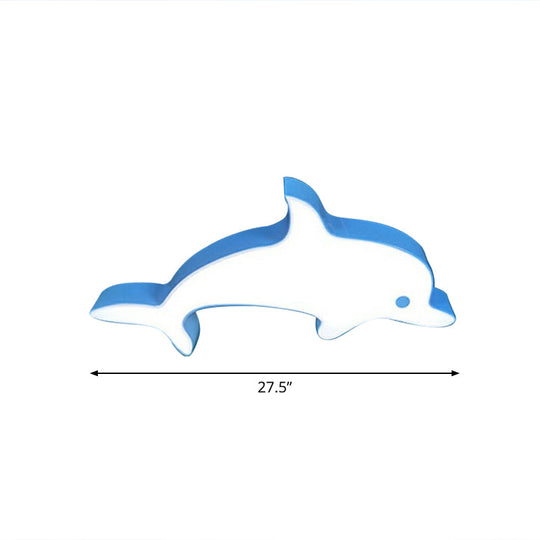 Blue Dolphin Led Ceiling Mount Childrens Flush Light For Swimming Pools / 27.5