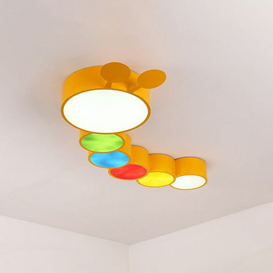 Yellow Metallic Cartoon Caterpillar Led Flush Mount Ceiling Light For Kindergarten
Or
Kindergarten