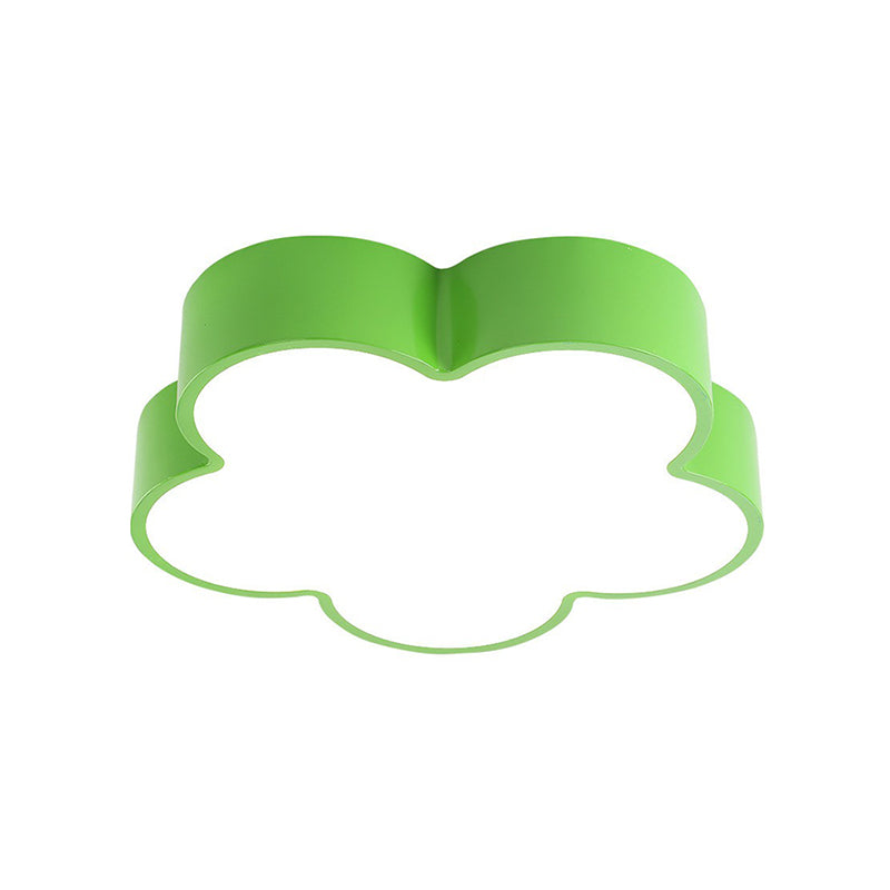 Flower - Shaped Led Ceiling Light For Kids’ Bedroom Green / 18’ White