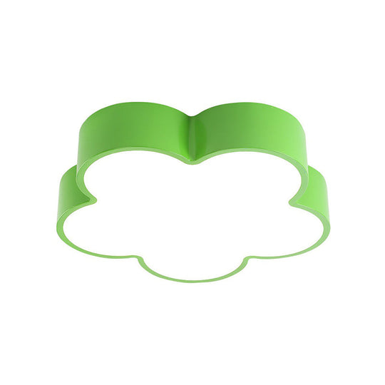 Flower - Shaped Led Ceiling Light For Kids’ Bedroom Green / 18’ White