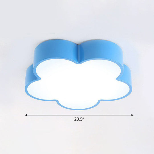 Flower - Shaped Led Ceiling Light For Kids’ Bedroom Blue / 18’ White