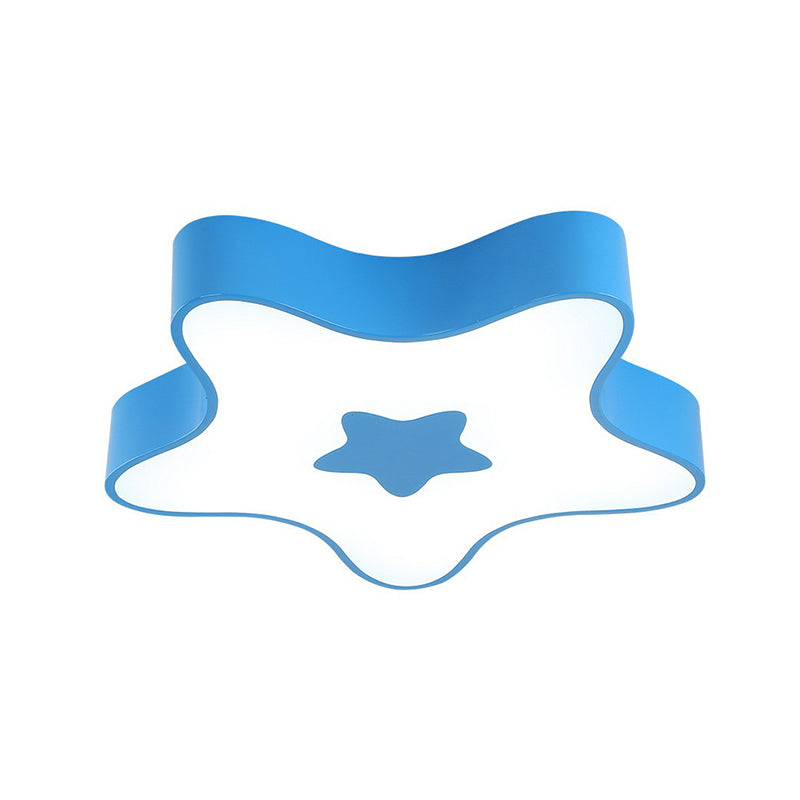 Cartoon Led Acrylic Star Flush Ceiling Light For Childrens Bedroom Blue / 11