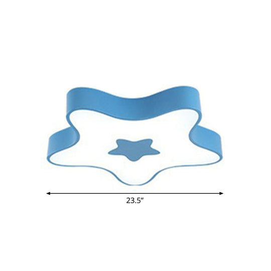 Cartoon Led Acrylic Star Flush Ceiling Light For Childrens Bedroom