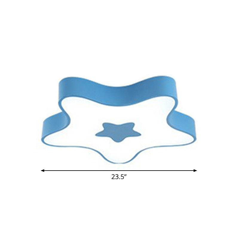 Cartoon Led Acrylic Star Flush Ceiling Light For Children’s Bedroom