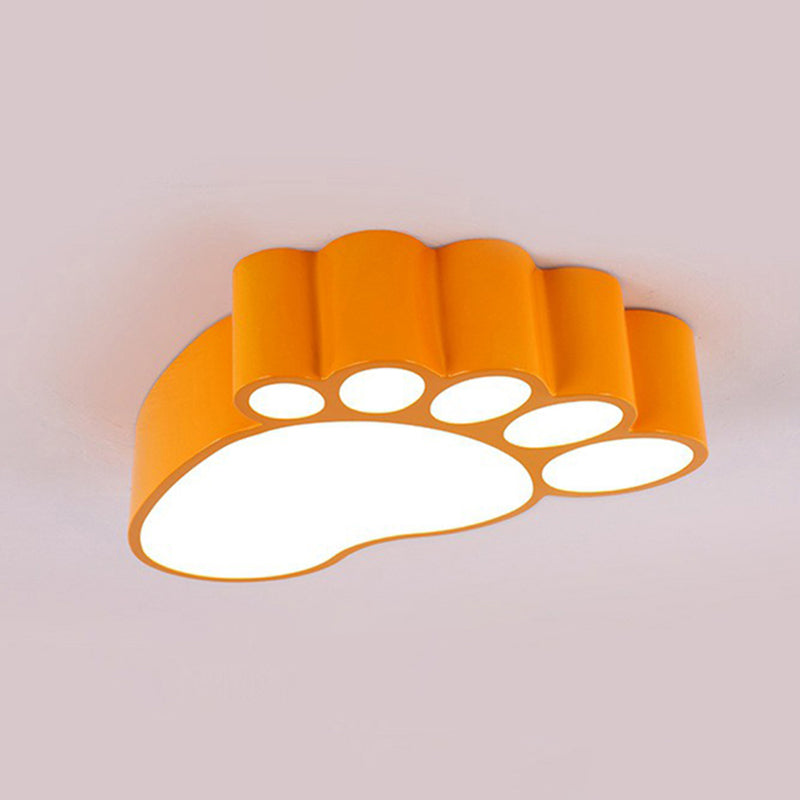 Child-Sized Flush Mount Led Ceiling Light In Metallic Finish - Perfect For Bedrooms Yellow / 18