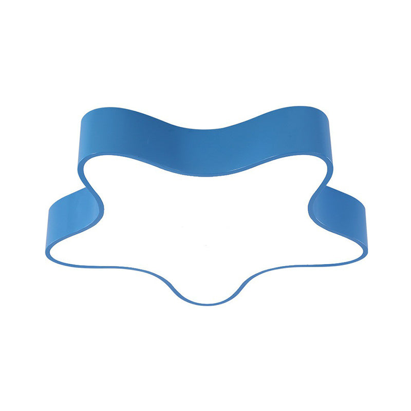 Cartoon Metal Pentacle Led Flush Mount Ceiling Light For Bedrooms Blue / 18’ White