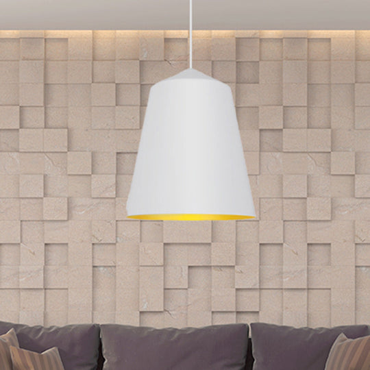 Modern Metal Bell Pendant Light - 6’/13’ Wide 1 Black/White Hanging Ceiling Lighting