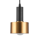 Modern Grenade Shaped Metal Pendant Light With 1 Bulb Black-Brass Finish