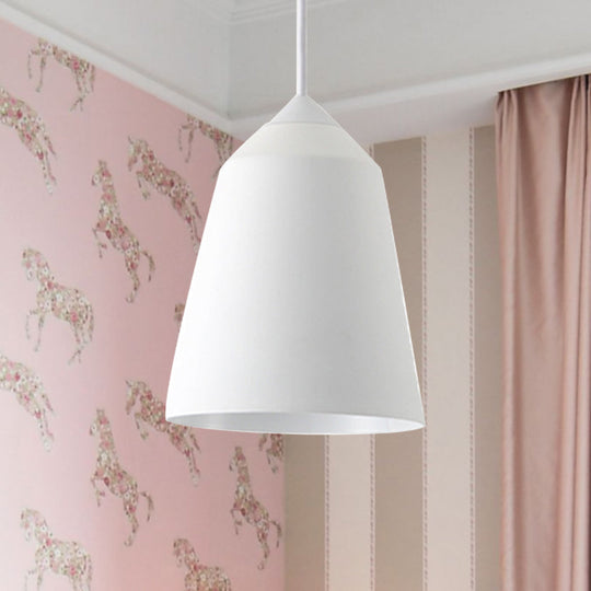 Minimalist Bell Pendant Light - White/Blue/Gold 1-Light Hanging Ceiling Fixture