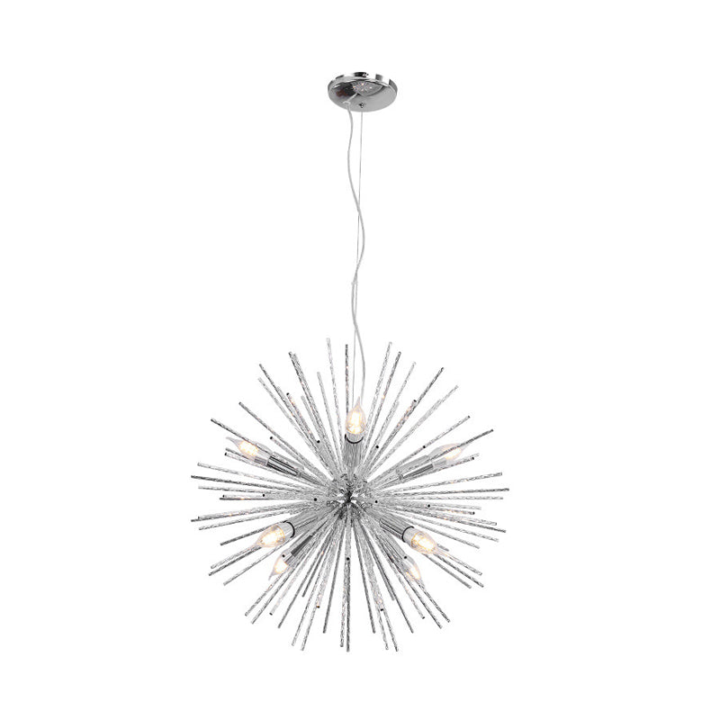 Modern Hedgehog Chandelier With Carved Metal Design For Living Room - Stylish Hanging Light Fixture