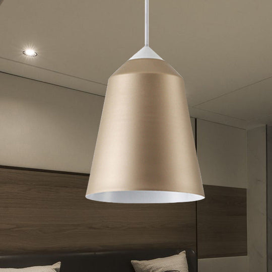 Minimalist Bell Pendant Light - White/Blue/Gold 1-Light Hanging Ceiling Fixture Gold