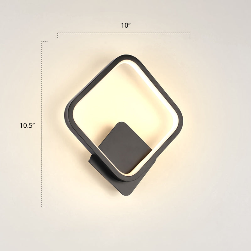 Modern Led Wall Sconce With Nordic Geometric Design In Grey Metal / Warm Rhombus