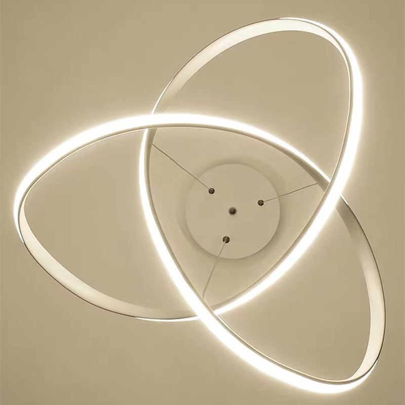 White Acrylic Led Cycle Chandelier Pendant For Dining Room - Decorative Ceiling Light