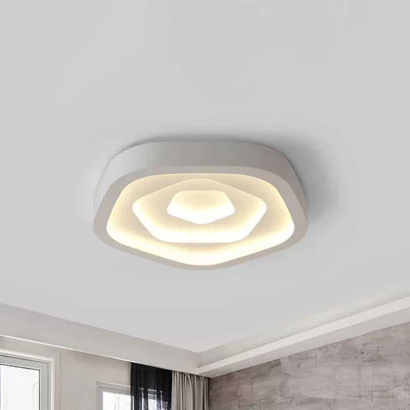 Nordic Style Led Flush Mount Bedroom Ceiling Light With Rose Shade - Perfect For Kids White / 20.5
