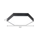 Modern Led Flush Mount Ceiling Light For Bedroom With Acrylic Hexagon Shade