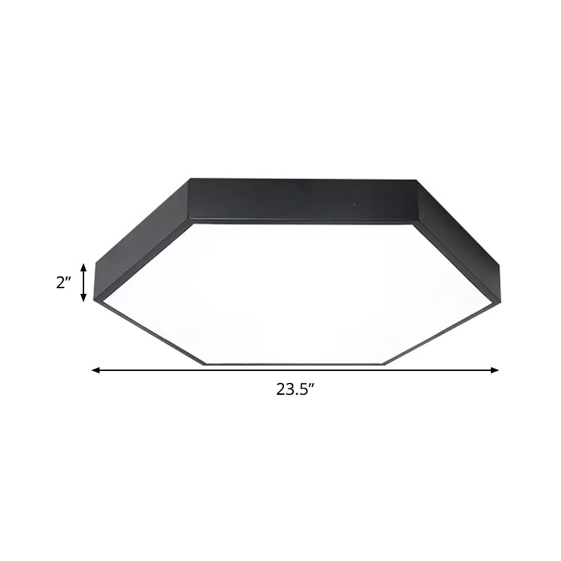 Modern Led Flush Mount Ceiling Light For Bedroom With Acrylic Hexagon Shade