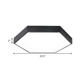 Modern Led Flush Mount Ceiling Light For Bedroom With Acrylic Hexagon Shade