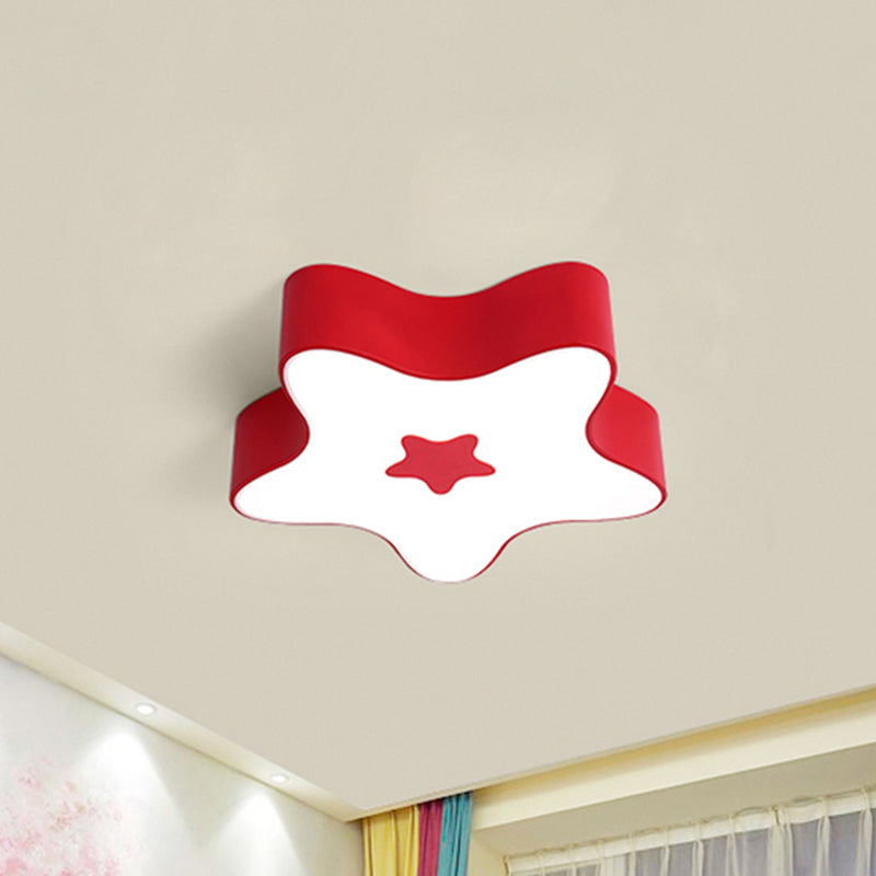 Modern Cartoon Ceiling Light: Acrylic Metal Flush Mount For Game Room Red / 18 White