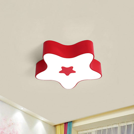 Modern Cartoon Ceiling Light: Acrylic Metal Flush Mount For Game Room Red / 18’ White