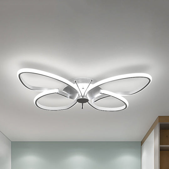 White Acrylic Butterfly Ceiling Light For Nursing Room - Contemporary Flush Mount / 15’