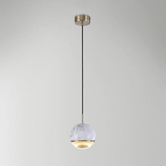 Modern Led Hanging Lamp With Nordic Marble Design - Perfect For Dining Room And Ceilings Glass