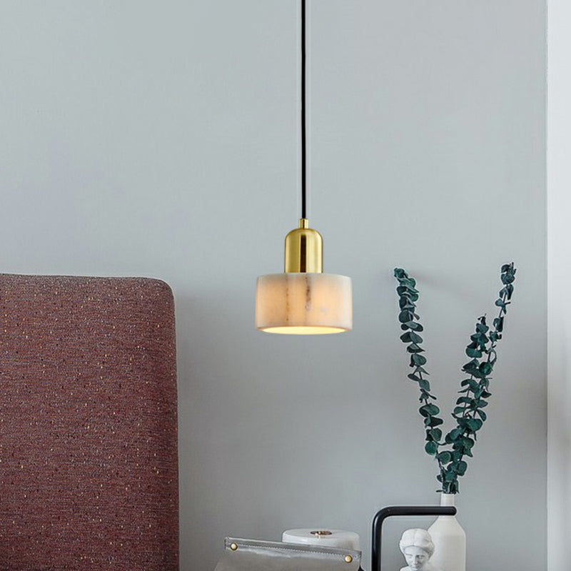Nordic Marble Pendant Ceiling Light With Brass Socket - 1 Bulb Suspension Lighting