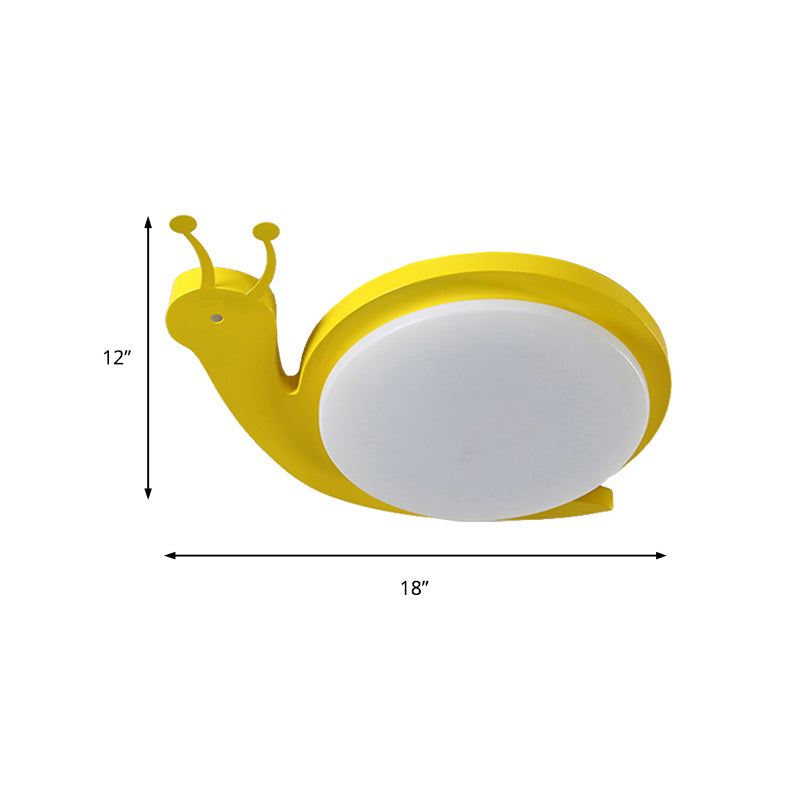 Snail-Shaped Cartoon Ceiling Light For Baby Bedroom - Acrylic And Metal Fixture