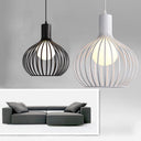 Sleek Iron Loft Pendant Light For Restaurants – Spherical Cage Design Single-Bulb Ceiling Hanging