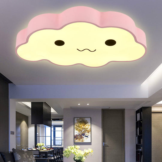 Pink Cloud Ceiling Light For Kids’ Room Or Study - Metal Fixture