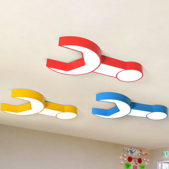 Wrench Shape Ceiling Mount Light: Charming Acrylic Fixture For Kindergarten Bedroom