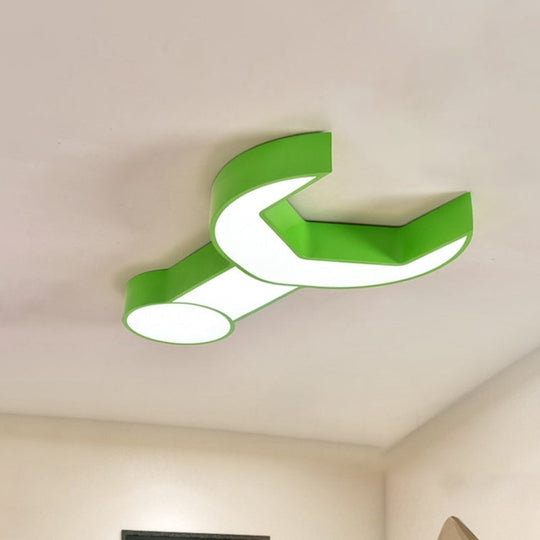 Wrench Shape Ceiling Mount Light: Charming Acrylic Fixture For Kindergarten Bedroom