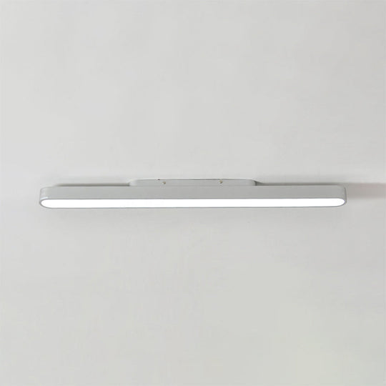 Modern Black/Silver Oval Led Flush Light For Office - 23.5’/35.5’/47’ Wide