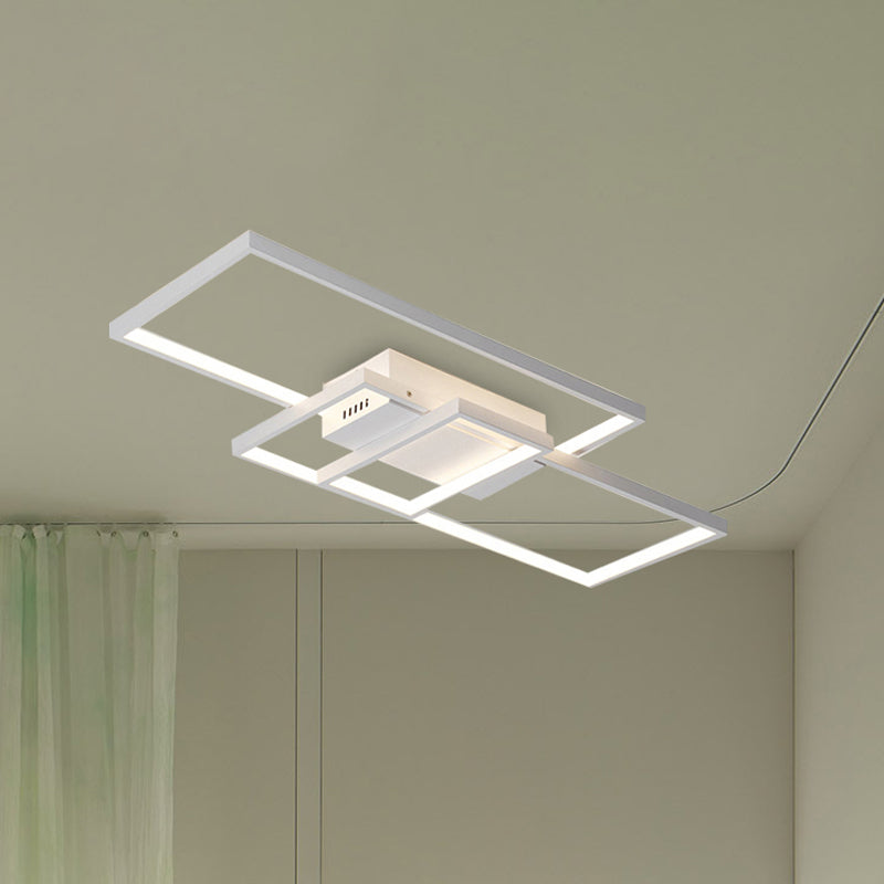 Contemporary Acrylic Led Flush Ceiling Light - 33.5’/41’ Wide Flushmount Lighting In