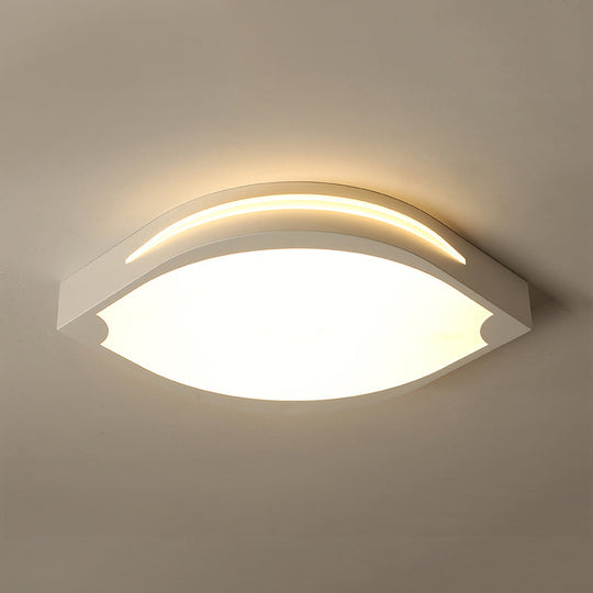 Leaf Shaped Ceiling Light - Contemporary Design Led Acrylic Flush Pendant White With Warm/White