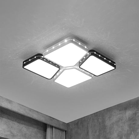 Modernist Style Acrylic Flush Mount Bedroom Lighting - 19.5/23.5 Square Led Ceiling Light In White