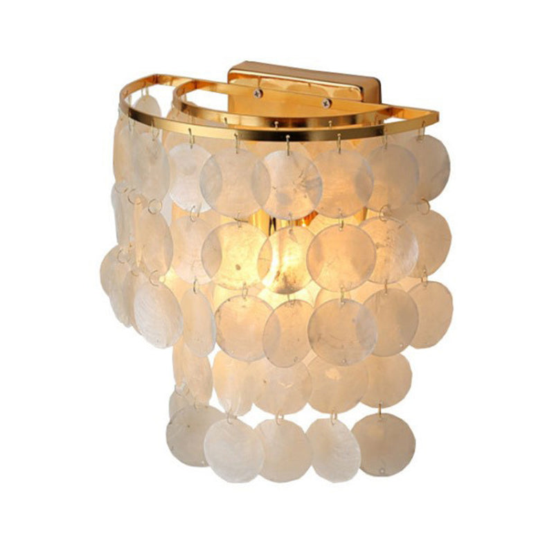 Minimalistic Shell White Led Waterfall Wall Lamp For Living Room Sconce Fixture