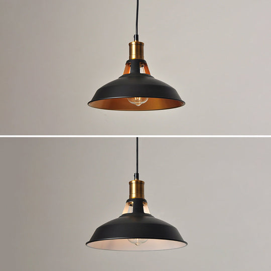 Iron Hanging Pendant Light Fixture For Restaurants - Single Ceiling Pot Cover Lamp