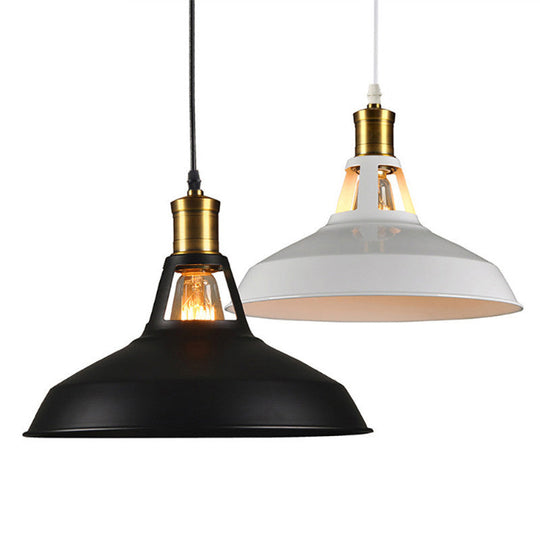 Iron Hanging Pendant Light Fixture For Restaurants - Single Ceiling Pot Cover Lamp