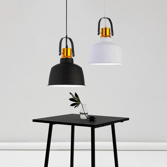 Nordic Style Metallic Pendant Ceiling Light With Bowl Shade And 1-Light Suspension