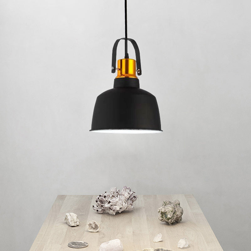 Nordic Style Metallic Pendant Ceiling Light With Bowl Shade And 1-Light Suspension