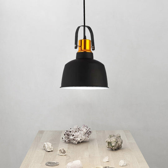 Nordic Style Metallic Pendant Ceiling Light With Bowl Shade And 1-Light Suspension