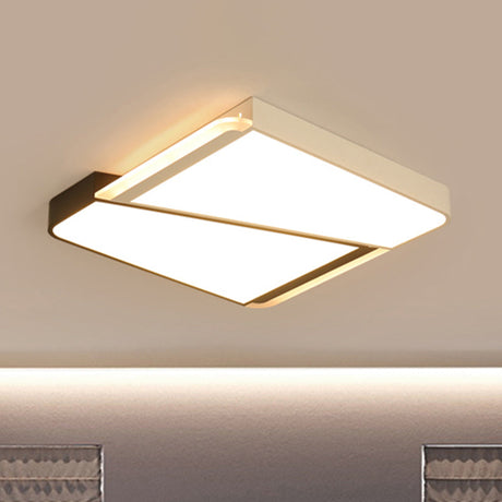Simple Style White Led Flush Mount Light With Acrylic Shade - 18/23.5 For Bedroom In Warm/White / 18