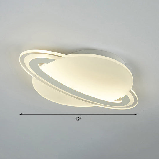 Kids White Led Ceiling Mount Light With Unique Planet Shape For Bedrooms / 12