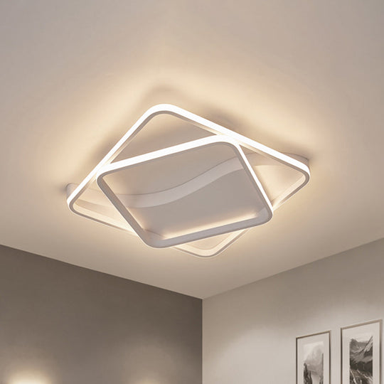 Led Bedroom Ceiling Lamp With Acrylic Shade: Warm/White Light White/Brown Design White / 18 Warm