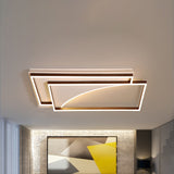 Modern Acrylic Led Ceiling Light In Coffee Brown Flush Mount Lamp With Overlapping Design Warm/White