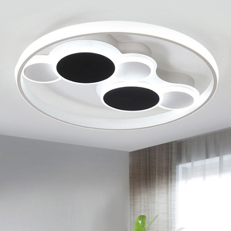 White Led Circle Flush Mount Ceiling Light For Living Room 16.5’/19.5’ Wide / 19.5’