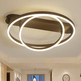 Contemporary Multi Circle Metal Flush Mount Lamp With 1/2/3 Heads White/Warm Light