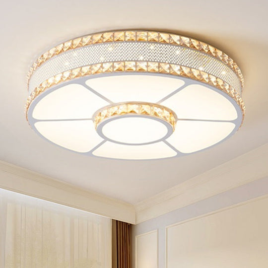 Nordic Led Metal Drum Flush Mount Ceiling Lamp With Acrylic Diffuser - Multiple Sizes Available