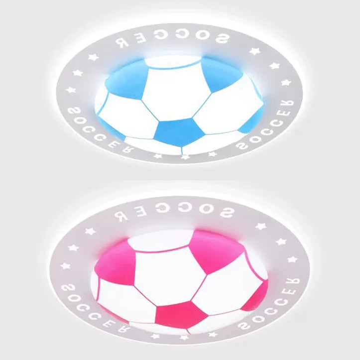 Stylish Acrylic Football Flush Ceiling Light For Study Room And Kitchen Sports Theme