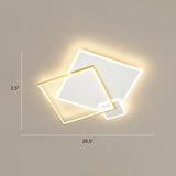 Contemporary Led Flush Mount Metal Ceiling Light For Bedrooms White-Gold / 19.5 Square Plate